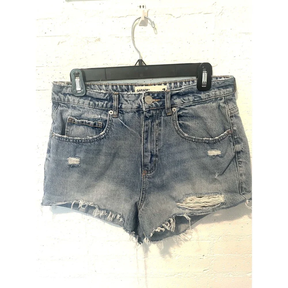 Garage High Rise Festival Jorts 7 90s Y2K Indie Streetwear Grunge Lite Soft Girl